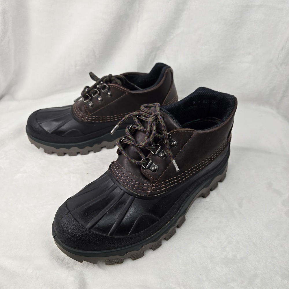 LL Bean Baffin Technology Mens‎ Duck Boots Brown Leather Rubber Low Top Size 9